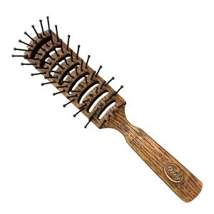 VTG USED GOODY Wood Grain 7.5" Detangle Vented Blow Dry Hair Brush, Made In USA